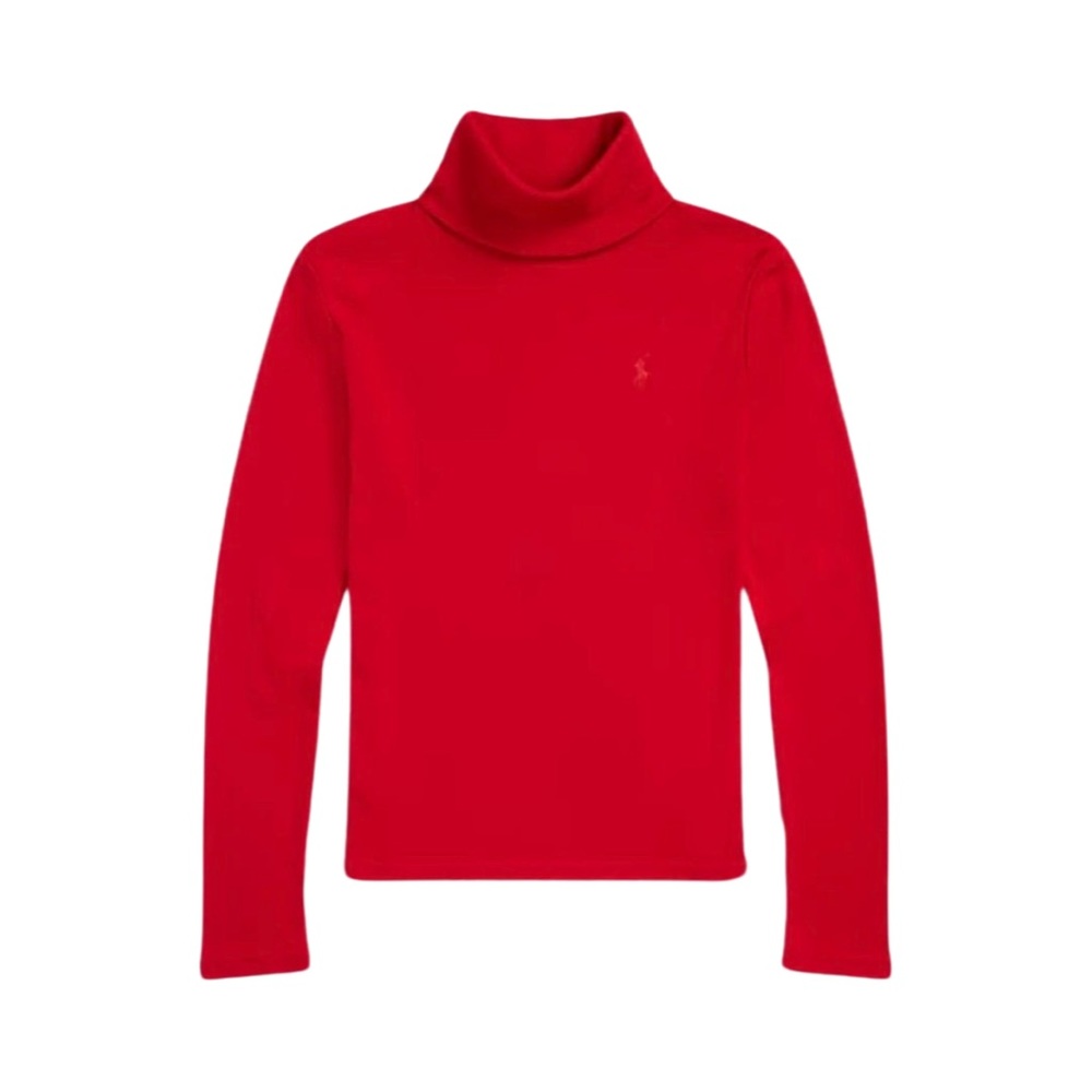 POLO RALPH LAUREN - RIBBED COTTON-BLEND TURTLENECK  - SIZE L (12 - 14) -…